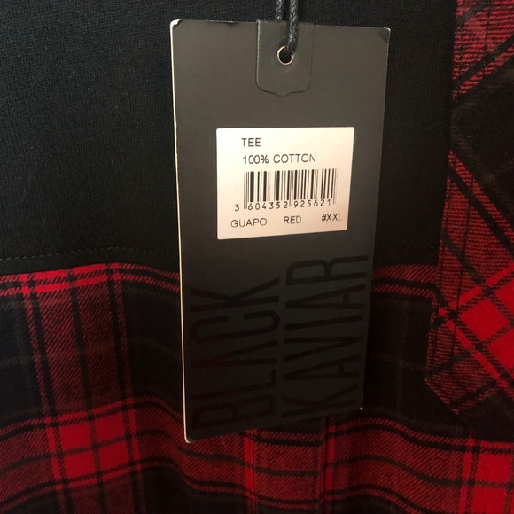 Black Kaviar Guapo Tee Size 2XL Red Flannel Pocket - Picture 5 of 8